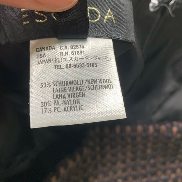 Escada Wool Tweed Textured Midi Skirt Suit Brown Black kostuem NWT size 40 work - Picture 10 of 16